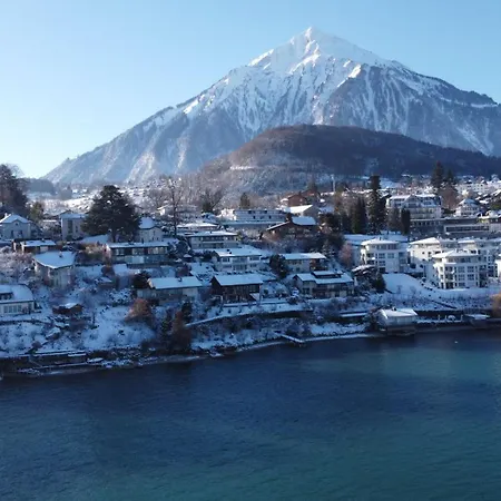 Wohnung Mit Grossartiger Seesicht Und Balkon Spiez Exterior photo