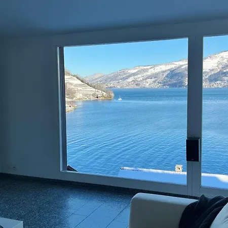 Wohnung Mit Grossartiger Seesicht Und Balkon Spiez Exterior photo